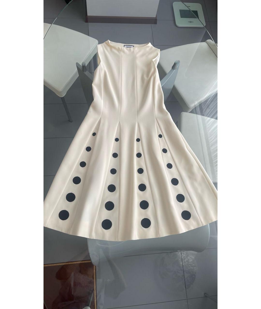 MOSCHINO Белое ацетатное коктейльное платье, фото 5