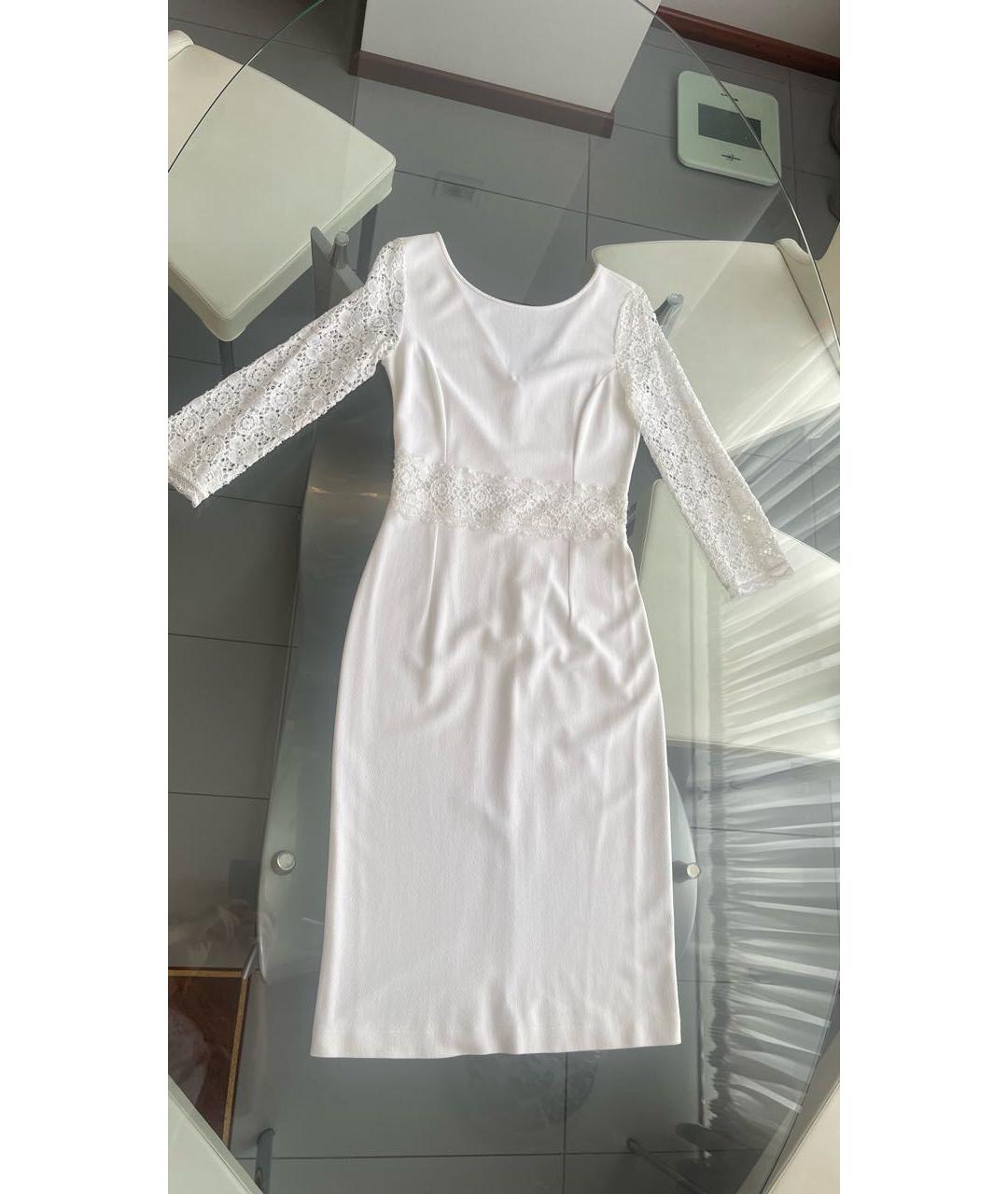BLUMARINE Белое вискозное коктейльное платье, фото 6