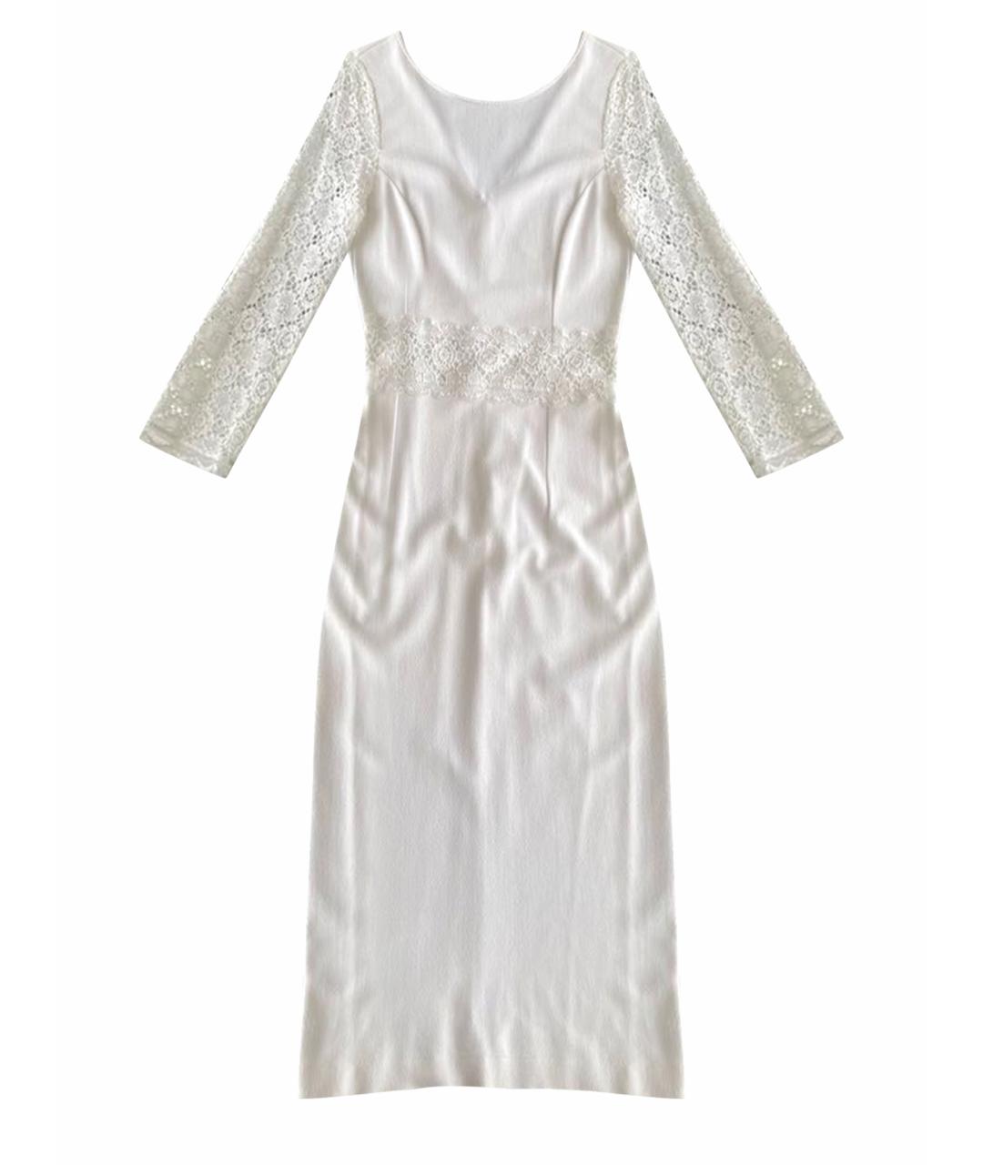 BLUMARINE Белое вискозное коктейльное платье, фото 1