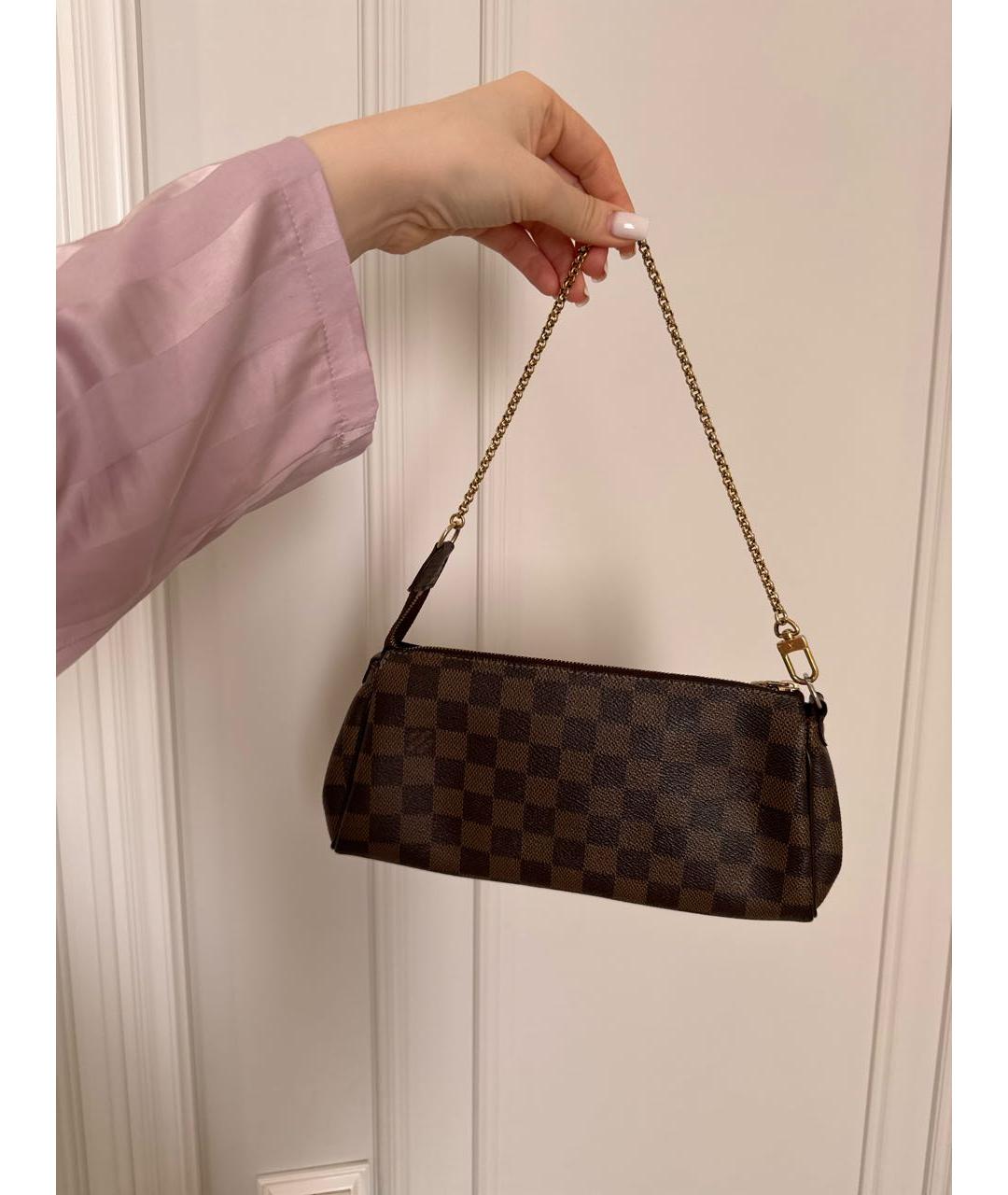LOUIS VUITTON Коричневая кожаная сумка через плечо, фото 3