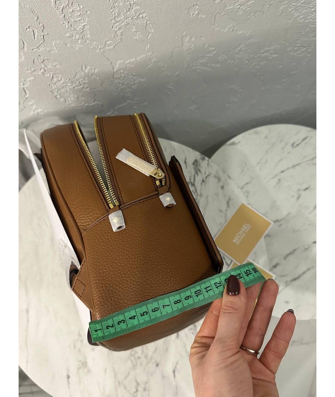 MICHAEL MICHAEL KORS Коричневый кожаный рюкзак, фото 4