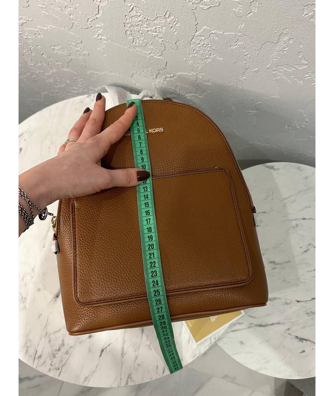MICHAEL MICHAEL KORS Коричневый кожаный рюкзак, фото 2
