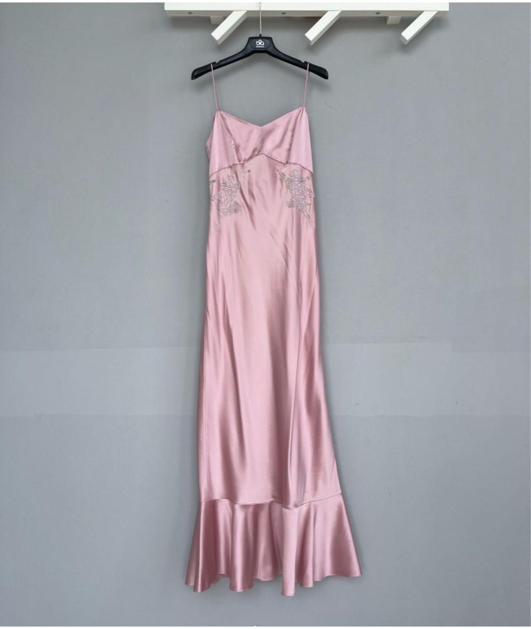 SALONI Розовое шелковое коктейльное платье, фото 6