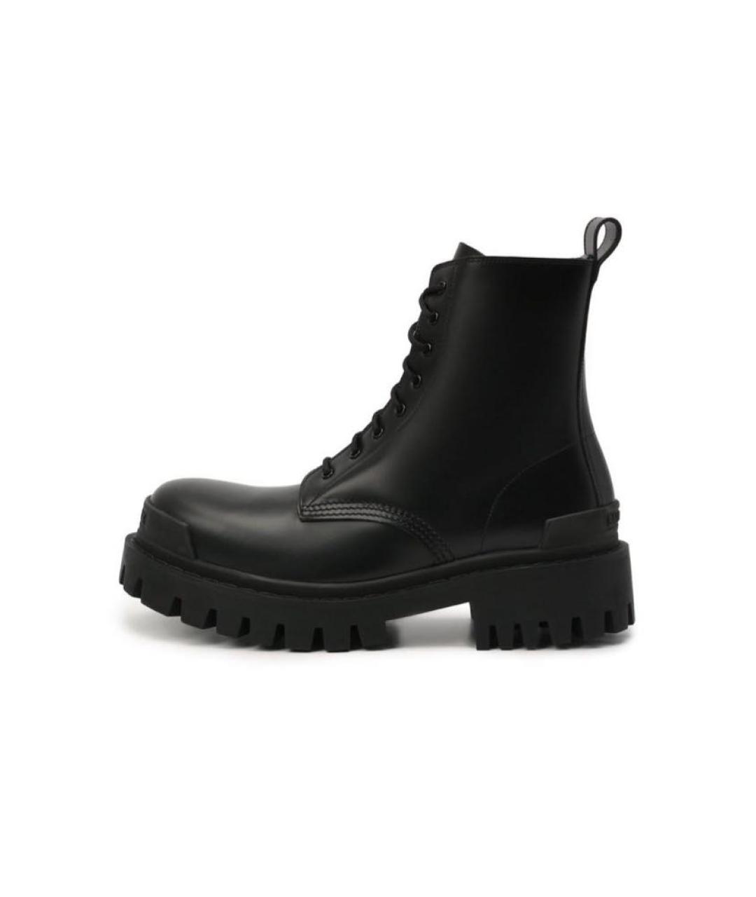 BALENCIAGA Черные кожаные ботинки, фото 4