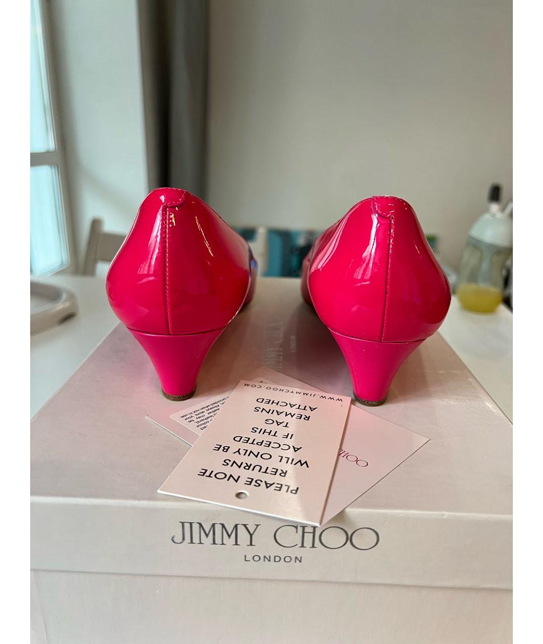 JIMMY CHOO Розовые туфли из лакированной кожи, фото 4