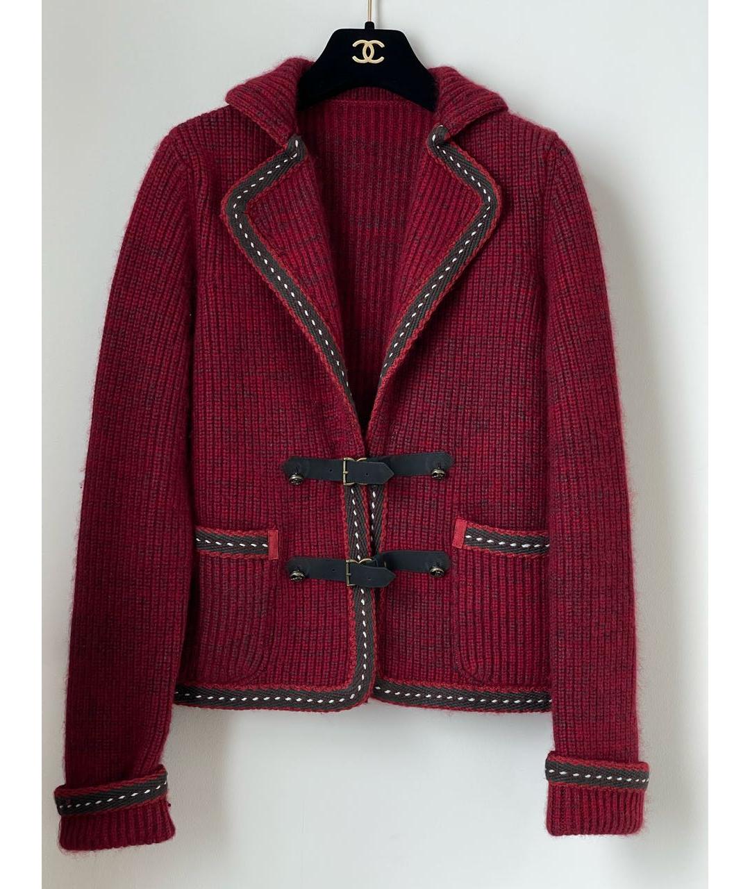 CHANEL PRE-OWNED Бордовый кашемировый жакет/пиджак, фото 6