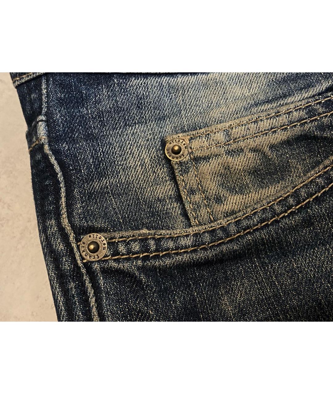 FRANKIE MORELLO Синие хлопковые прямые джинсы, фото 7