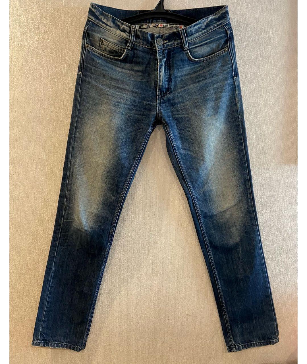 FRANKIE MORELLO Синие хлопковые прямые джинсы, фото 9
