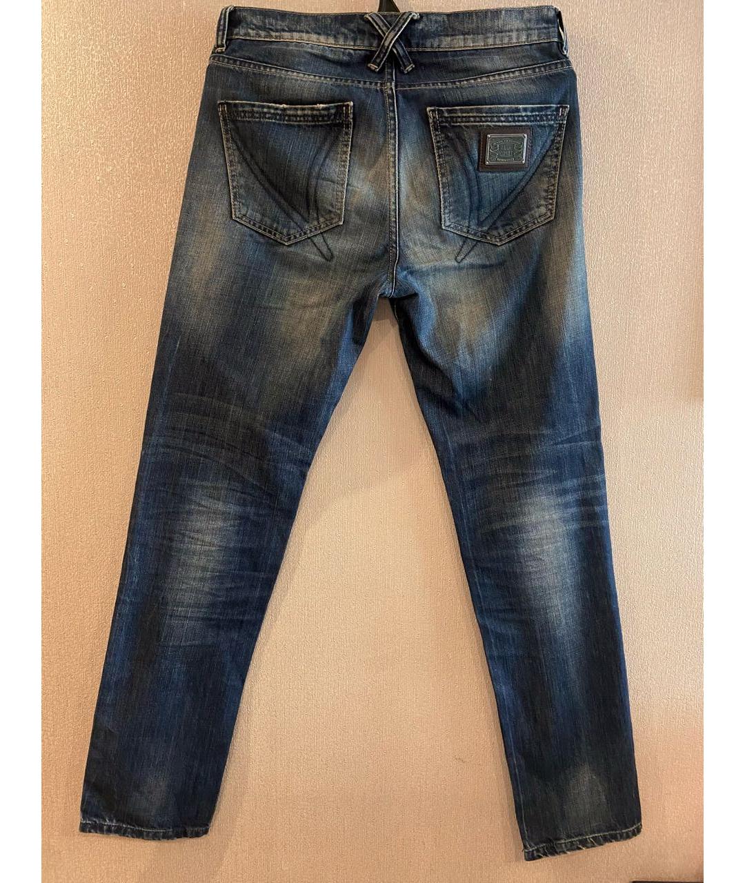 FRANKIE MORELLO Синие хлопковые прямые джинсы, фото 8
