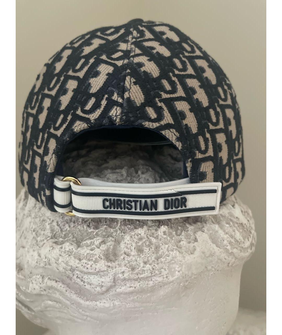 CHRISTIAN DIOR PRE-OWNED Темно-синяя хлопковая кепка, фото 3