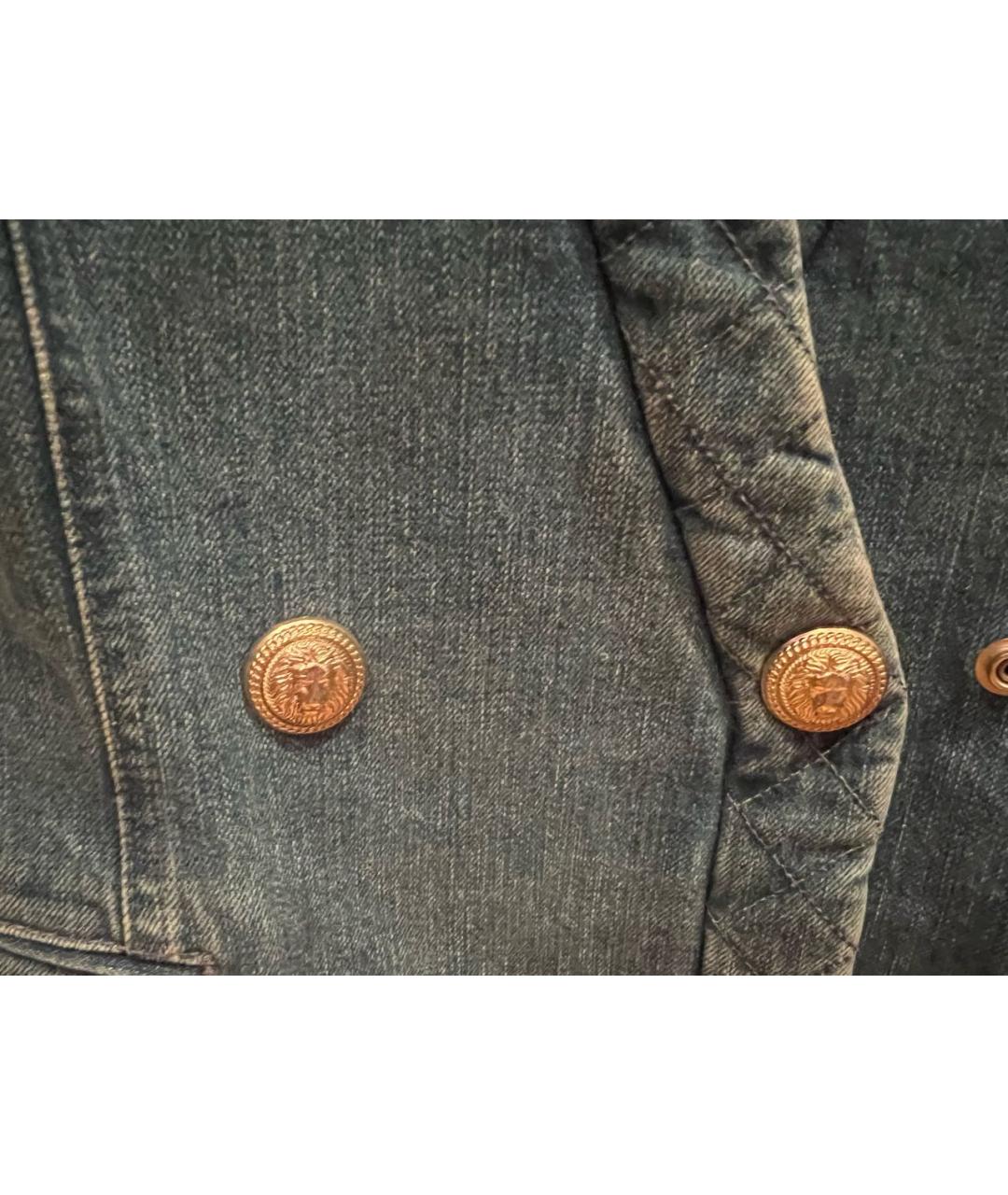 BALMAIN Синий деним жакет/пиджак, фото 4
