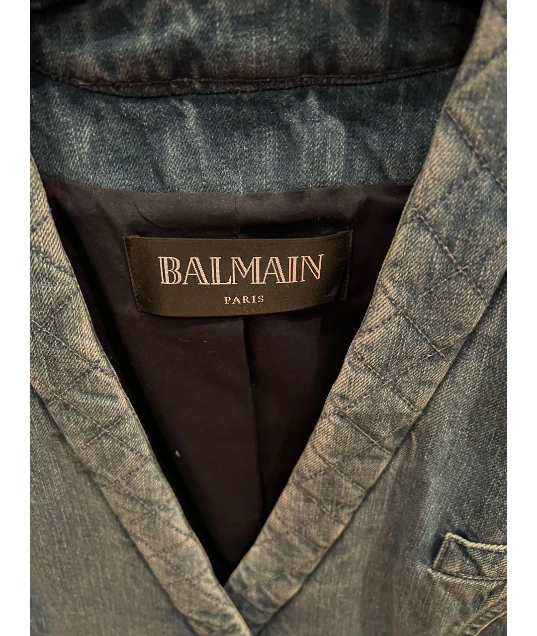 BALMAIN Синий деним жакет/пиджак, фото 3