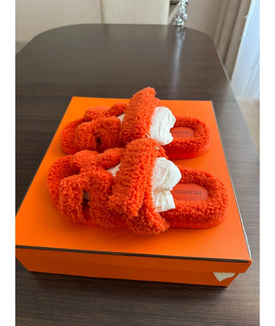 HERMES PRE-OWNED Оранжевое шлепанцы, фото 7