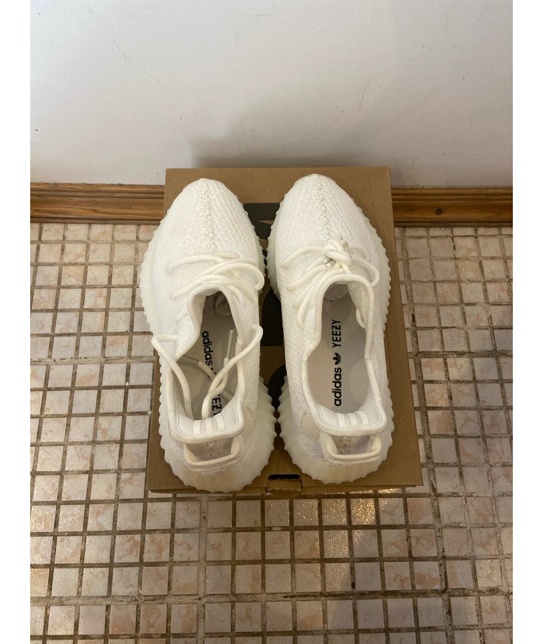ADIDAS YEEZY Белые низкие кроссовки / кеды, фото 3