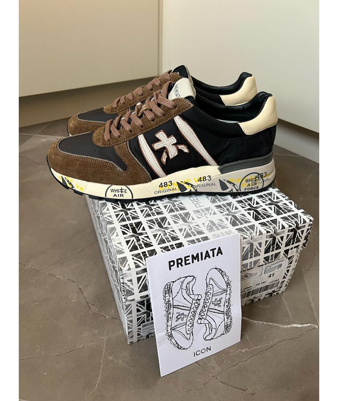 PREMIATA Коричневые низкие кроссовки / кеды, фото 5