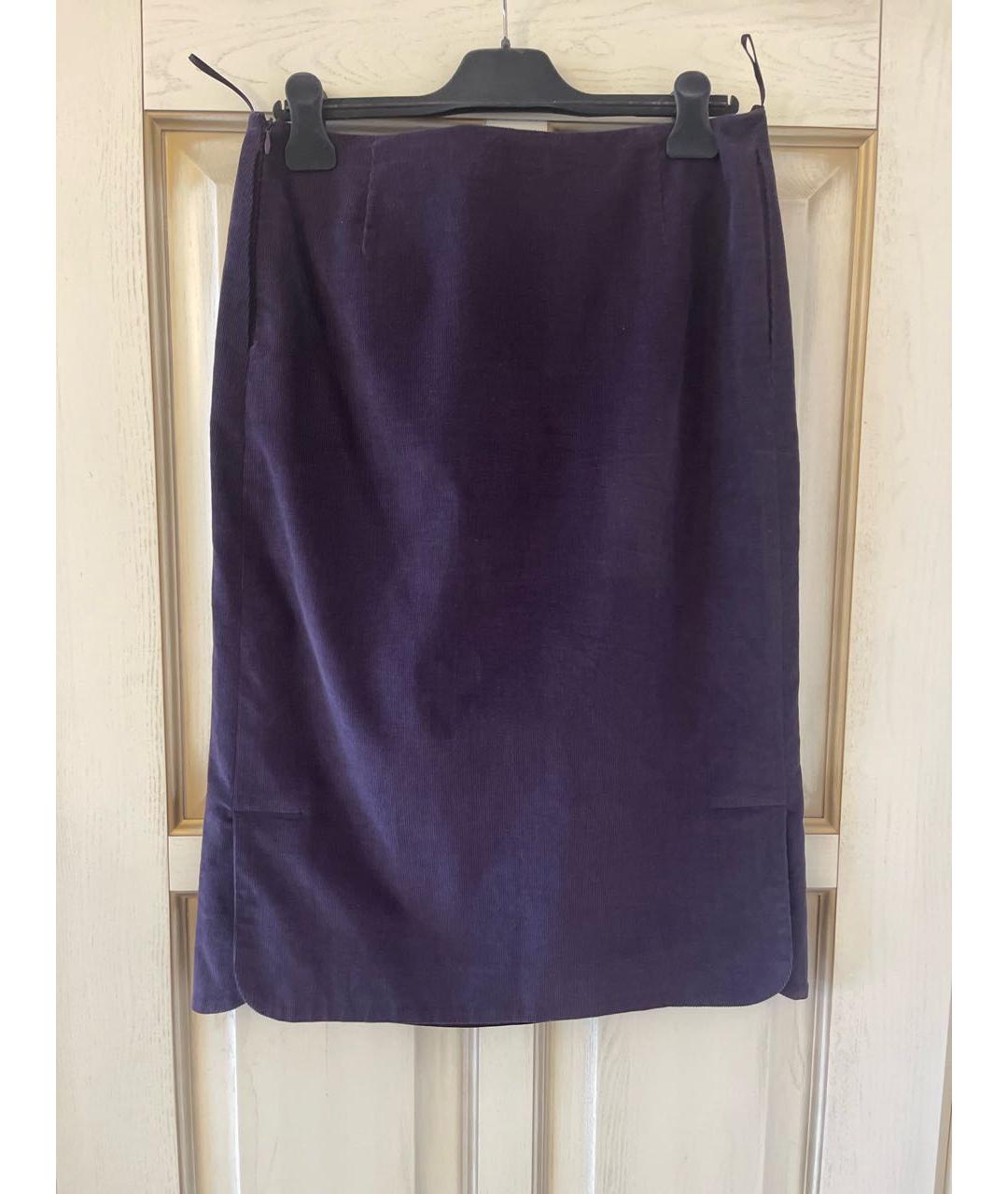 JIL SANDER Фиолетовая хлопковая юбка миди, фото 2