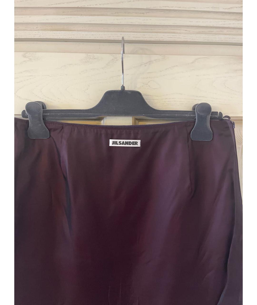 JIL SANDER Фиолетовая хлопковая юбка миди, фото 3