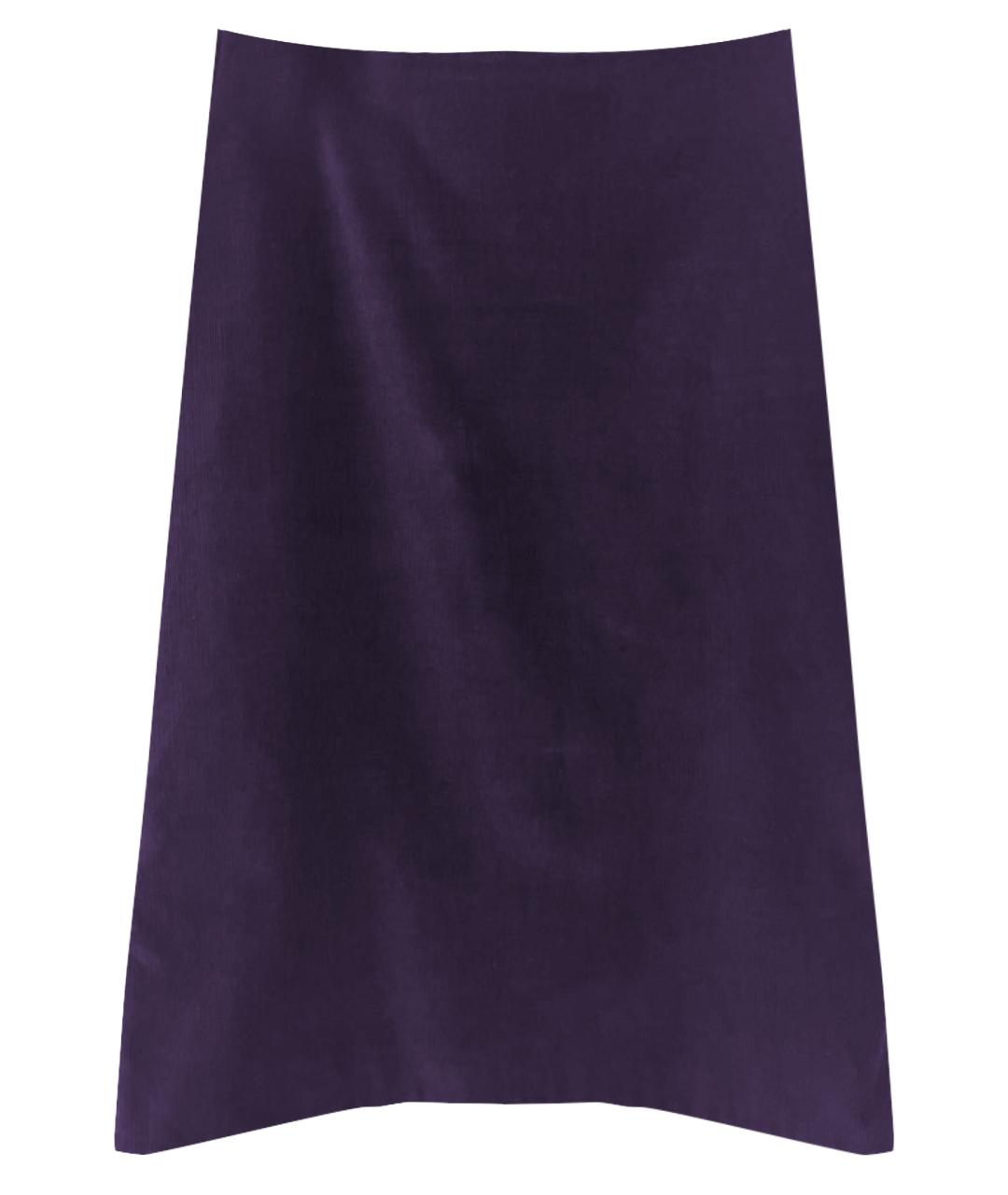 JIL SANDER Фиолетовая хлопковая юбка миди, фото 1