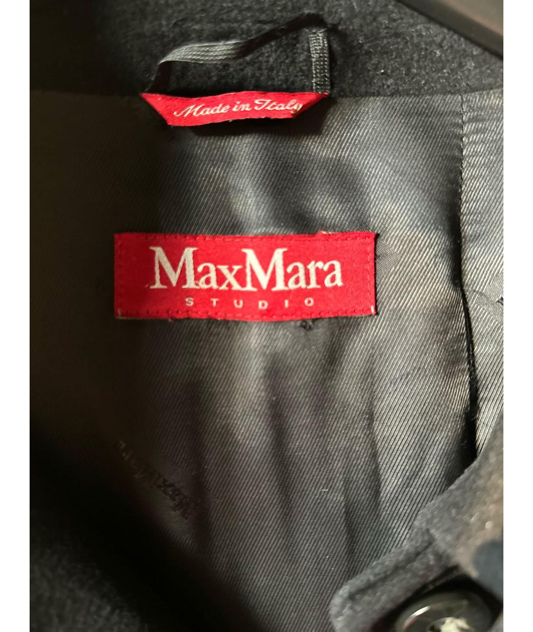 'S MAX MARA Черное шерстяное пальто, фото 8