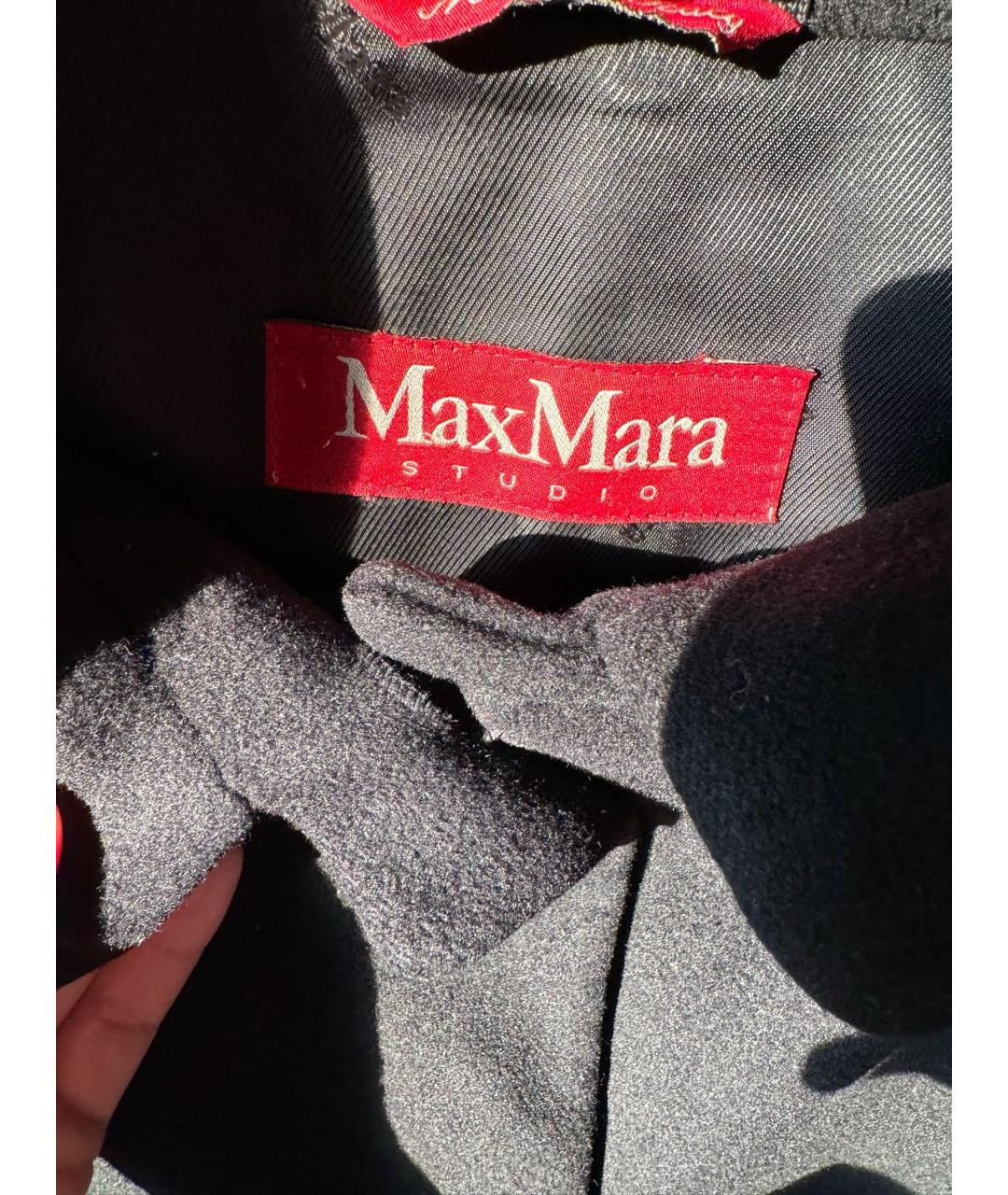 'S MAX MARA Черное шерстяное пальто, фото 3