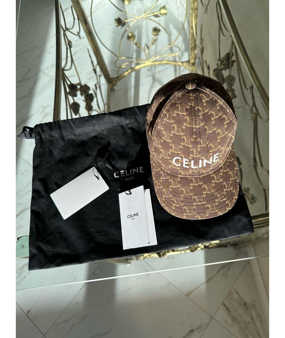 CELINE PRE-OWNED Коричневая хлопковая кепка, фото 3