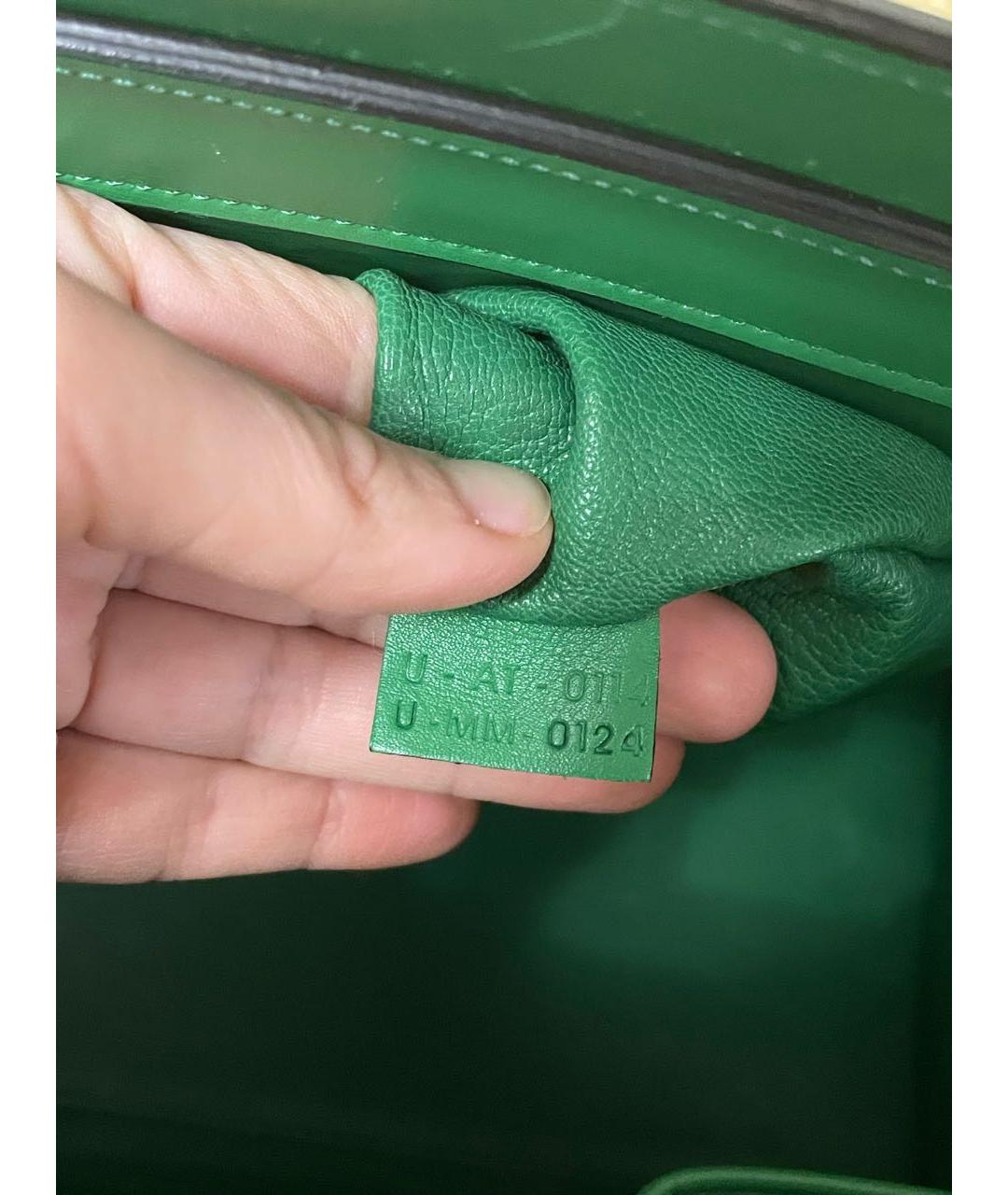 CELINE PRE-OWNED Зеленая кожаная сумка тоут, фото 5