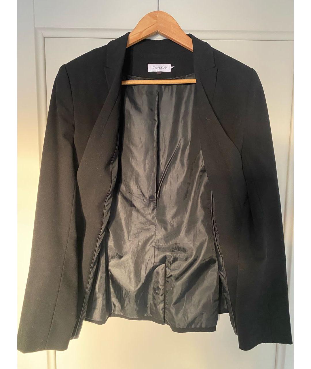CALVIN KLEIN Черный полиэстеровый жакет/пиджак, фото 4