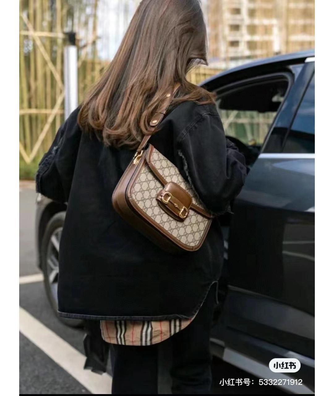 GUCCI Коричневая деним сумка через плечо, фото 6