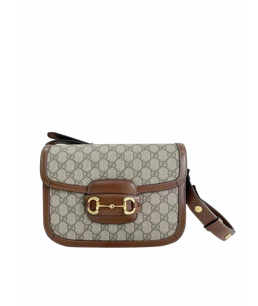 GUCCI Коричневая деним сумка через плечо, фото 1