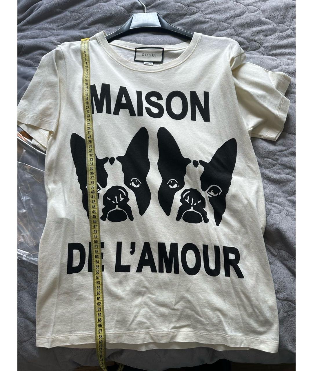 GUCCI Бежевая хлопковая футболка, фото 6