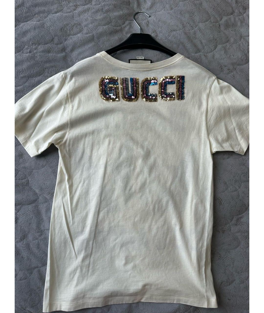 GUCCI Бежевая хлопковая футболка, фото 2