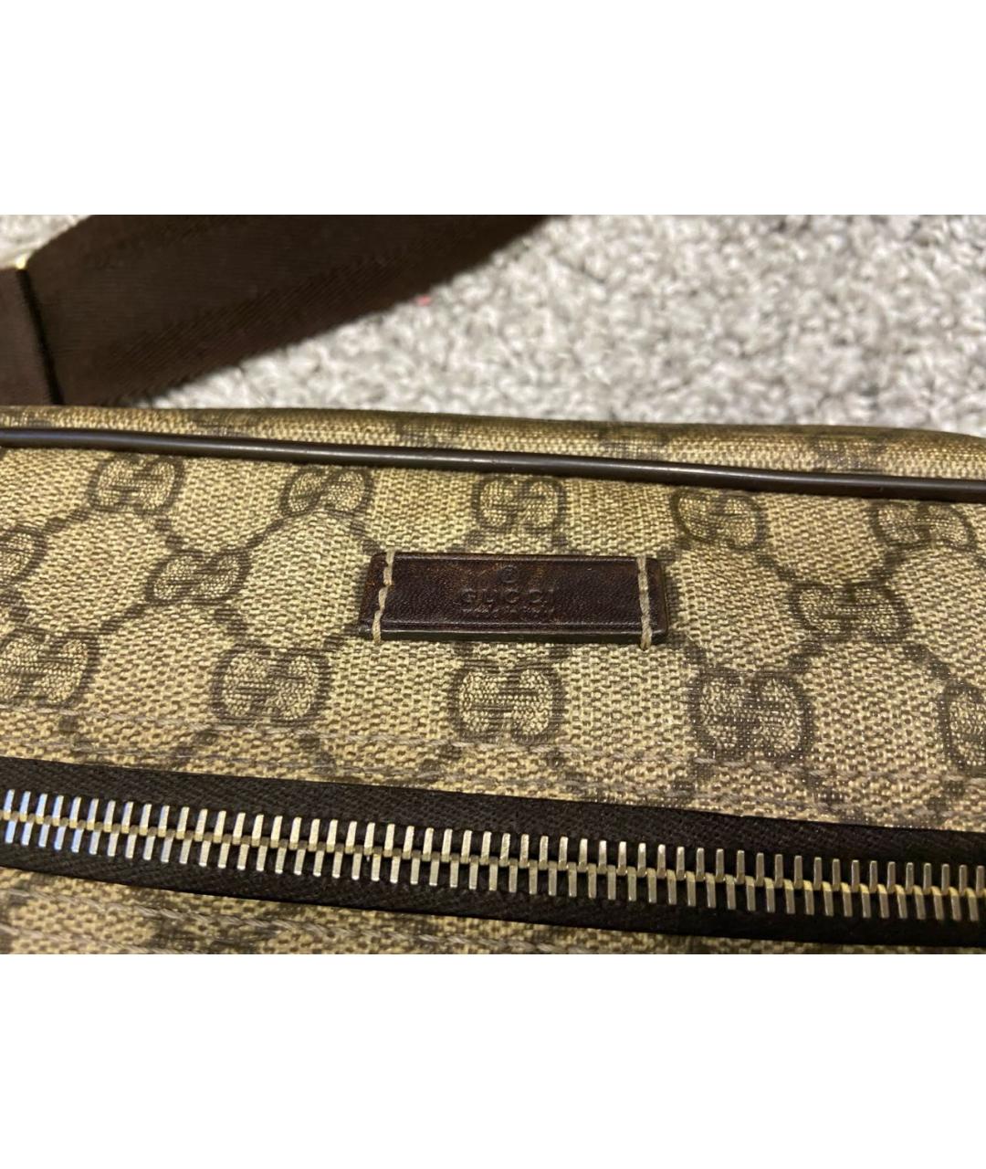 GUCCI Бежевая кожаная сумка на плечо, фото 3