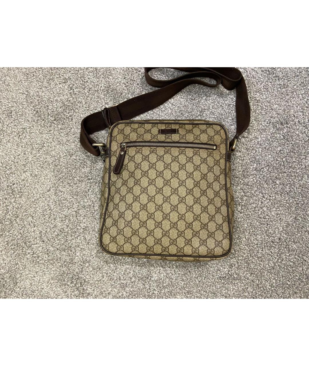 GUCCI Бежевая кожаная сумка на плечо, фото 7