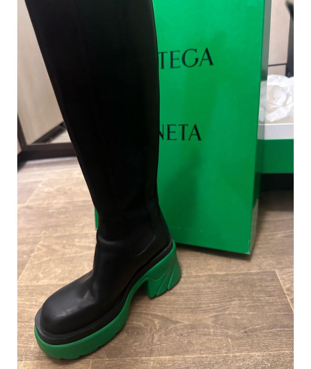 BOTTEGA VENETA Черные кожаные сапоги, фото 6