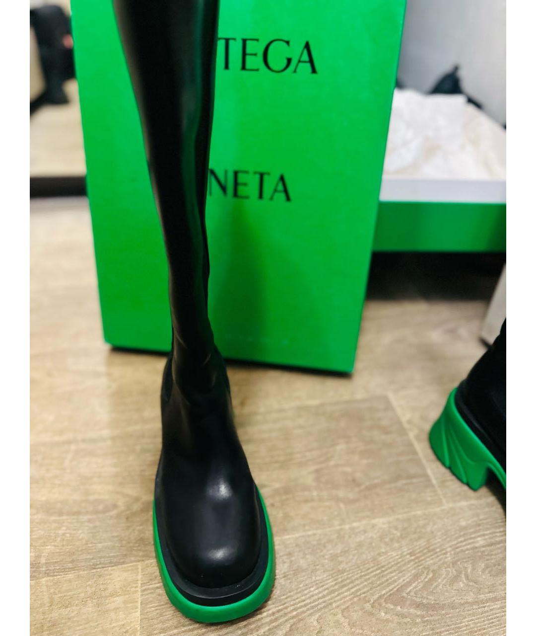 BOTTEGA VENETA Черные кожаные сапоги, фото 4