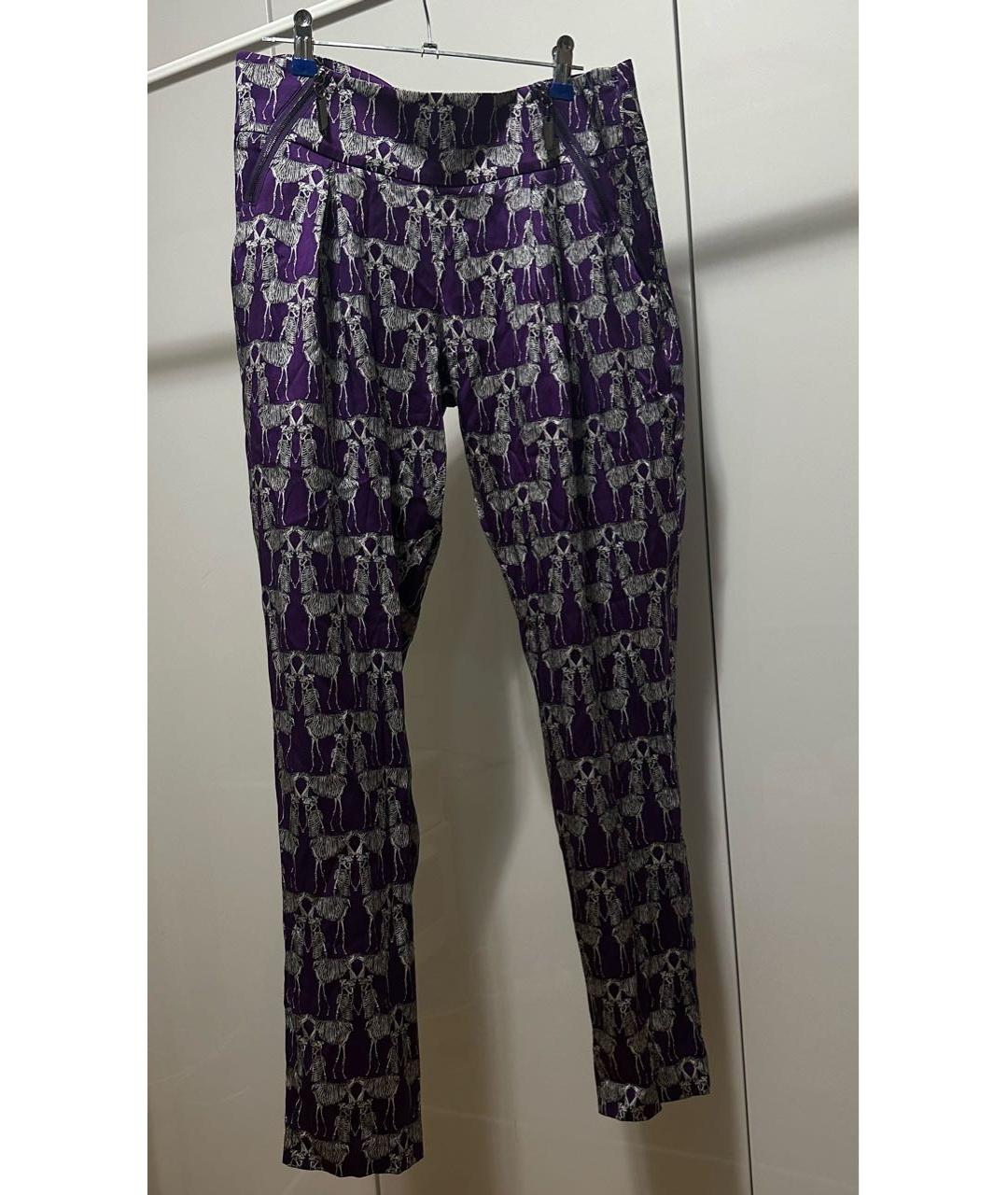 THOMAS WYLDE Фиолетовый шелковый костюм с брюками, фото 2