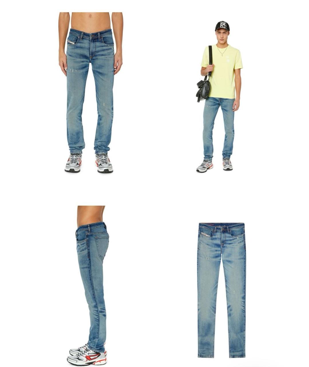 DIESEL Голубые хлопко-эластановые джинсы скинни, фото 7