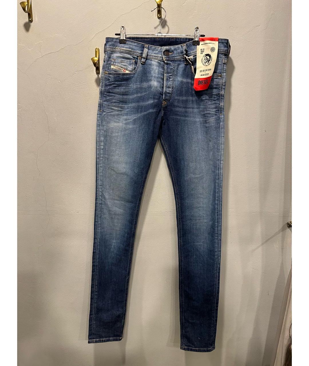 DIESEL Голубые хлопко-эластановые джинсы скинни, фото 8