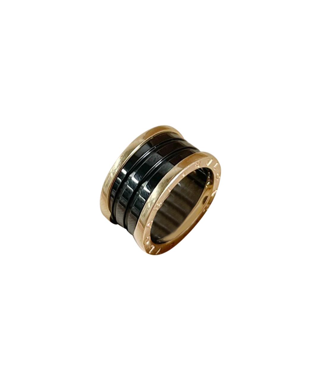 BVLGARI Черное кольцо из розового золота, фото 1