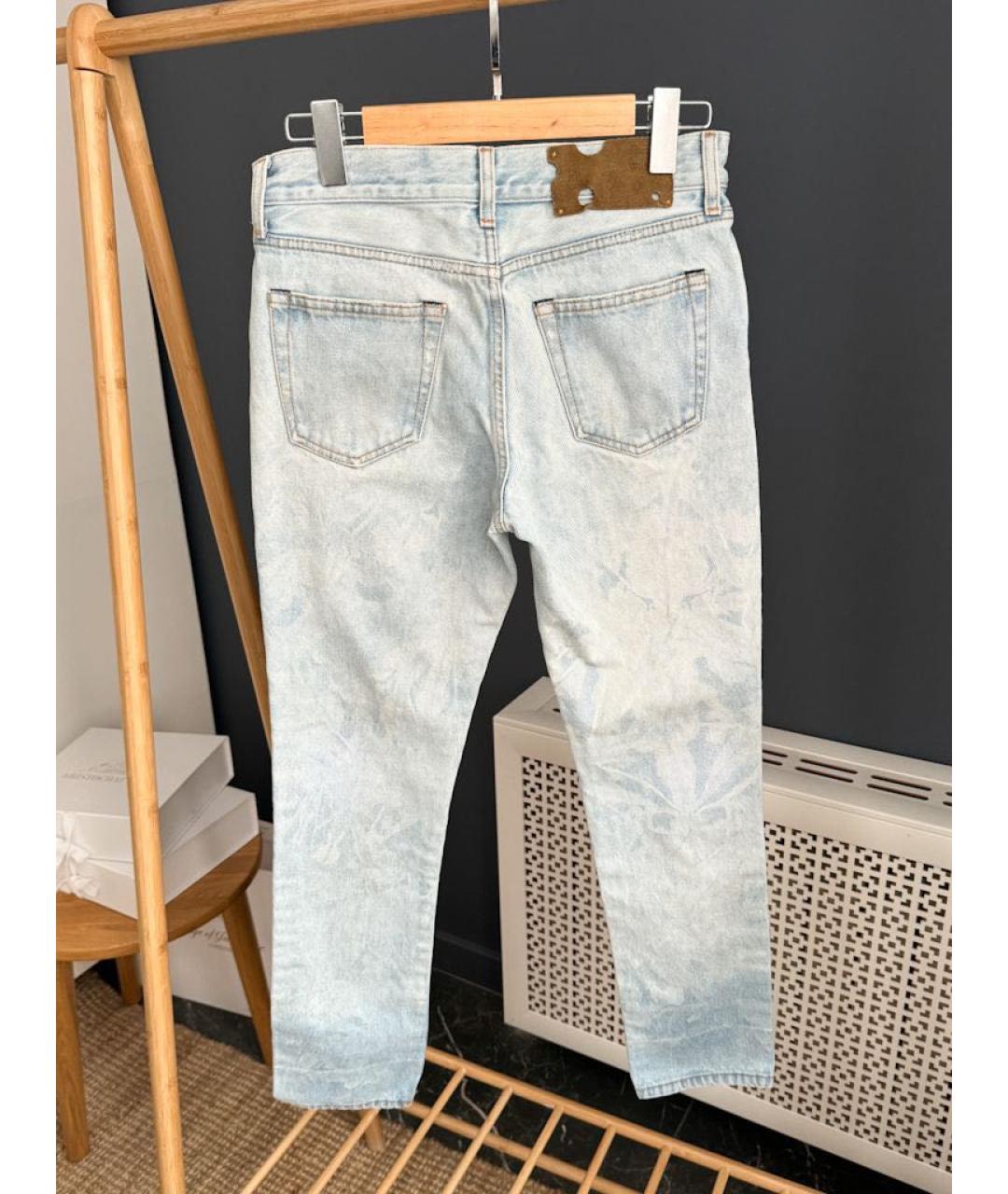 OFF-WHITE Голубые прямые джинсы, фото 2
