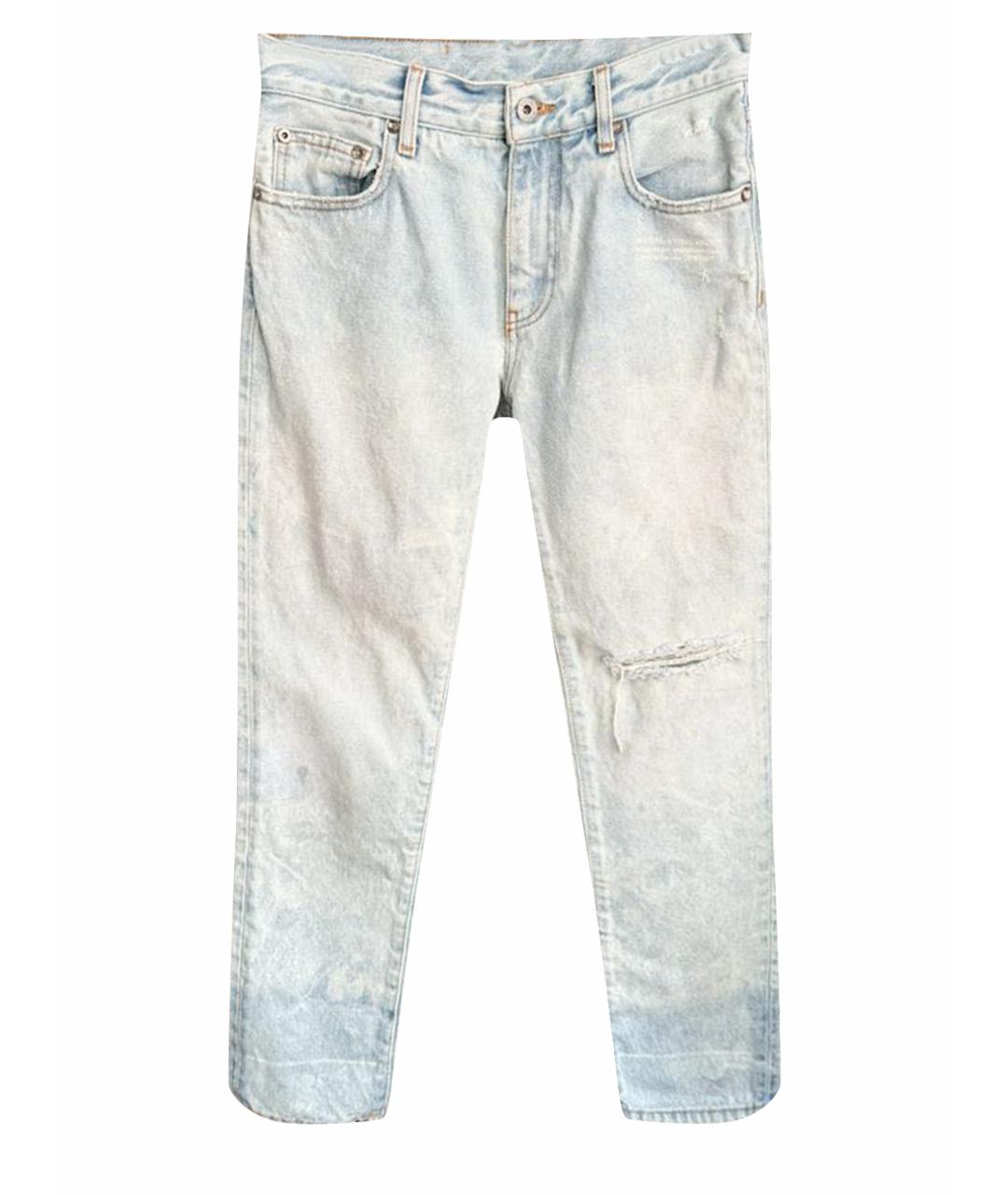OFF-WHITE Голубые прямые джинсы, фото 1