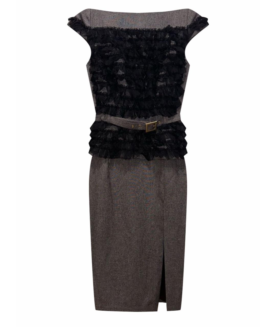 THOMAS WYLDE Коричневое полиэстеровое повседневное платье, фото 1