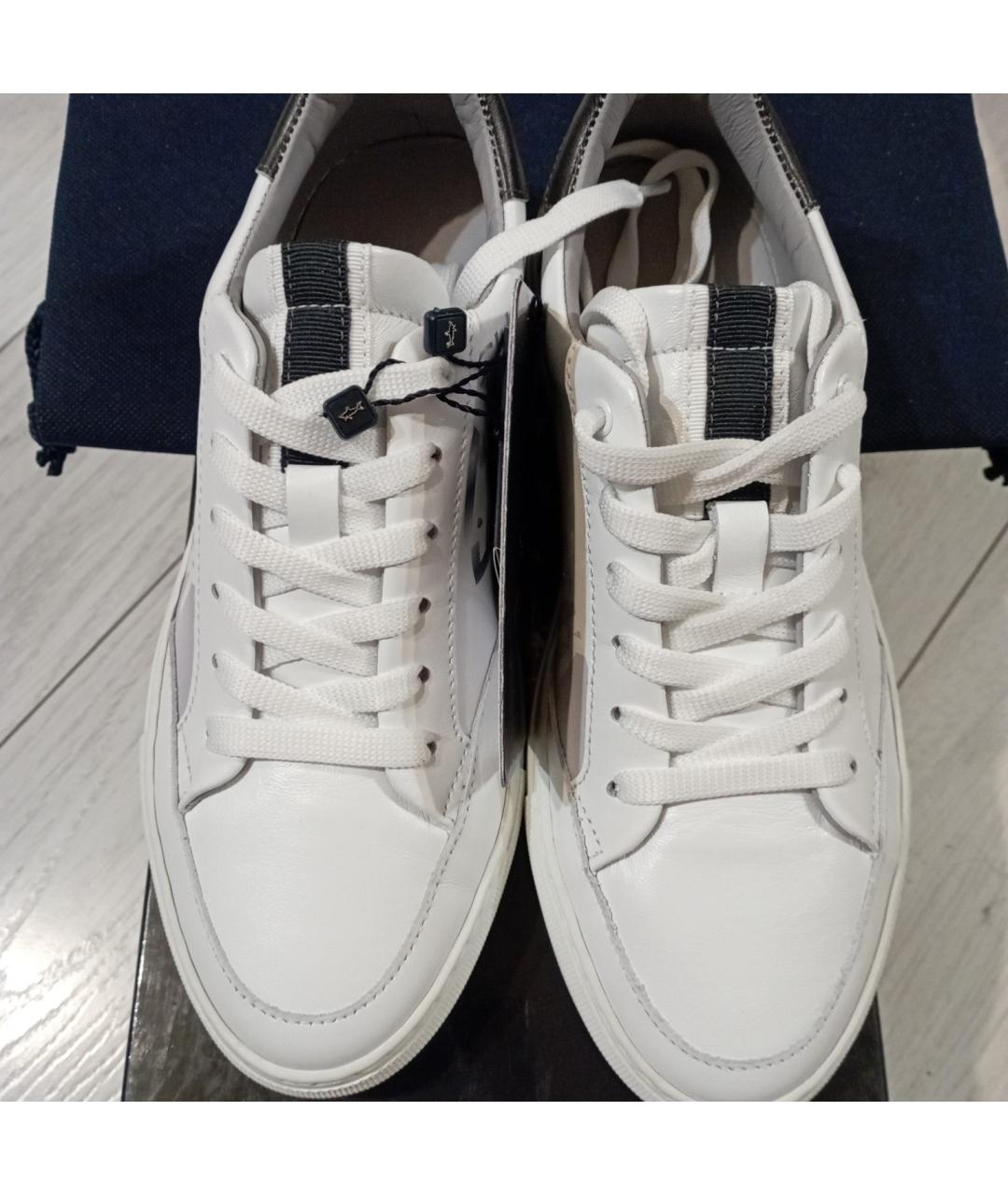 PAUL & SHARK Белые кожаные низкие кроссовки / кеды, фото 3