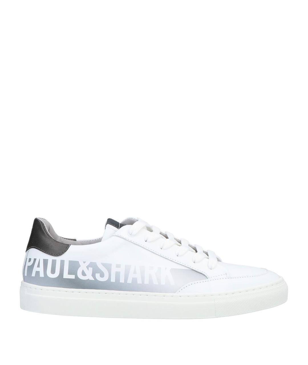 PAUL & SHARK Белые кожаные низкие кроссовки / кеды, фото 1