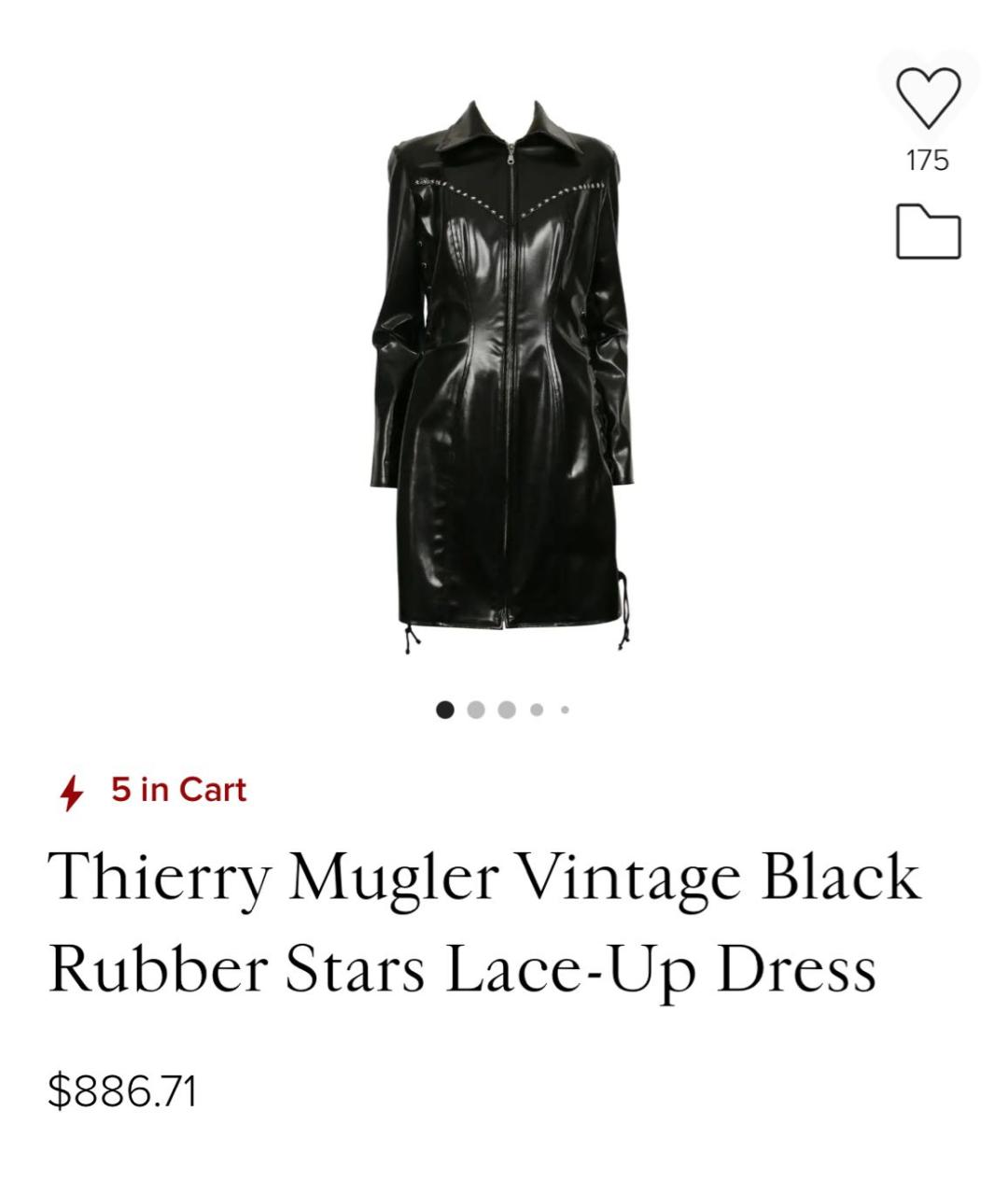 MUGLER VINTAGE Черное платье, фото 6