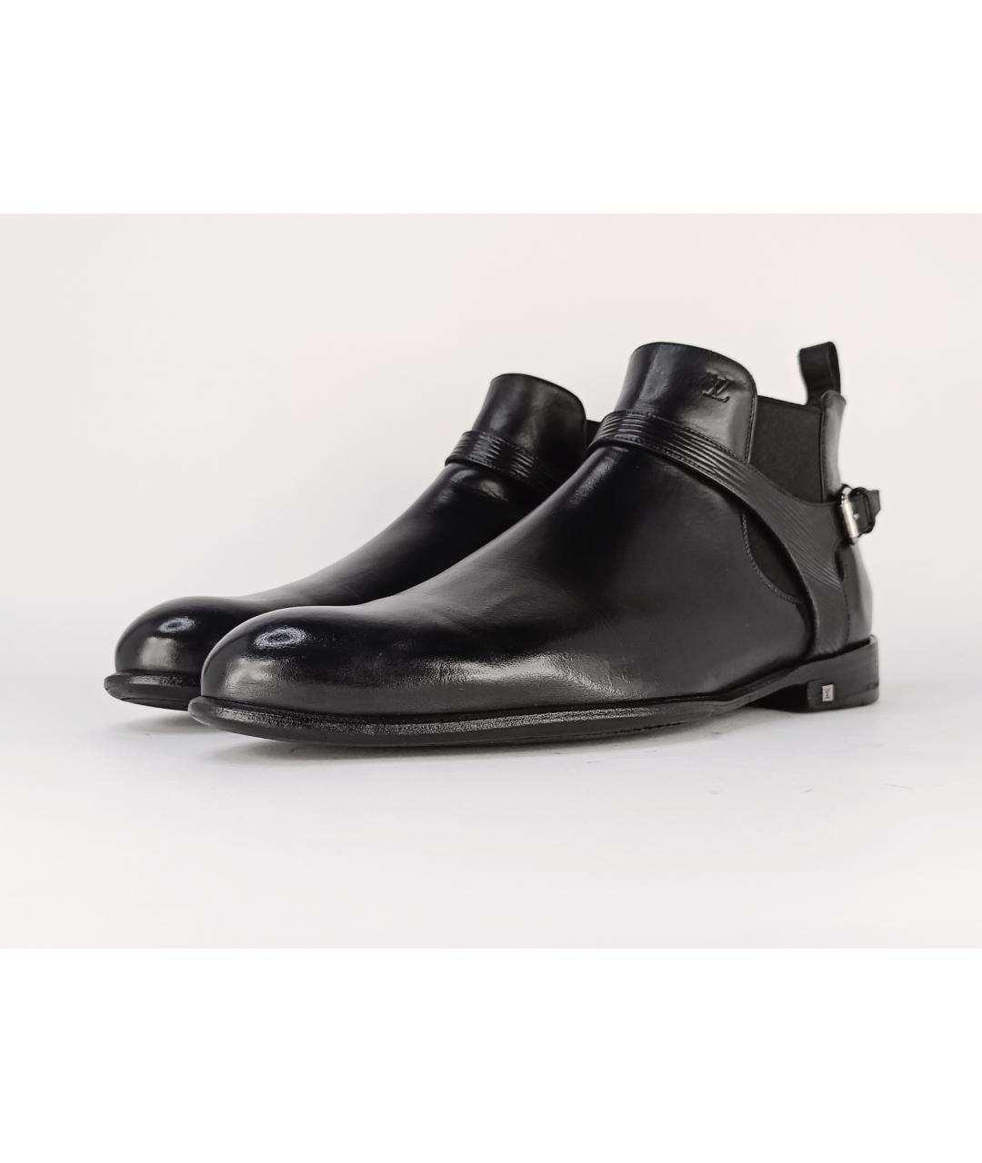 LOUIS VUITTON PRE-OWNED Черные кожаные высокие ботинки, фото 8