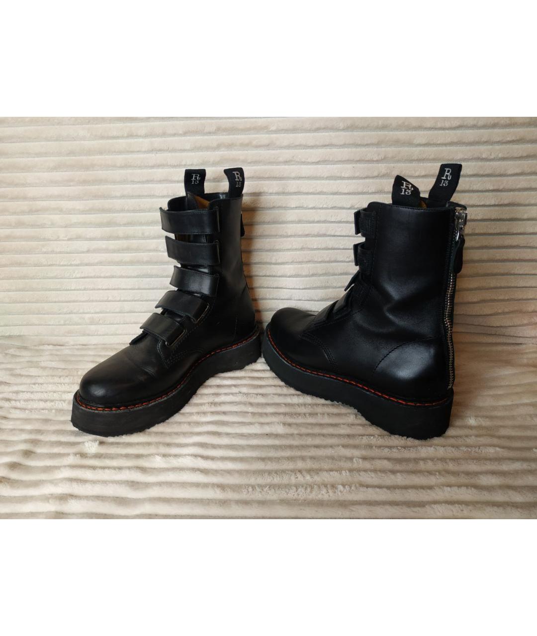R13 Черные кожаные ботинки, фото 2