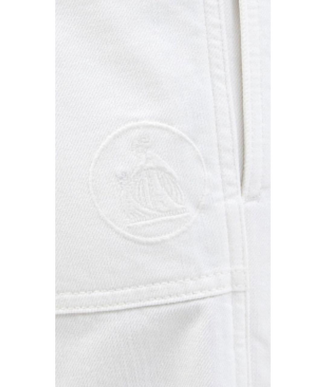 LANVIN Белые хлопковые прямые джинсы, фото 4