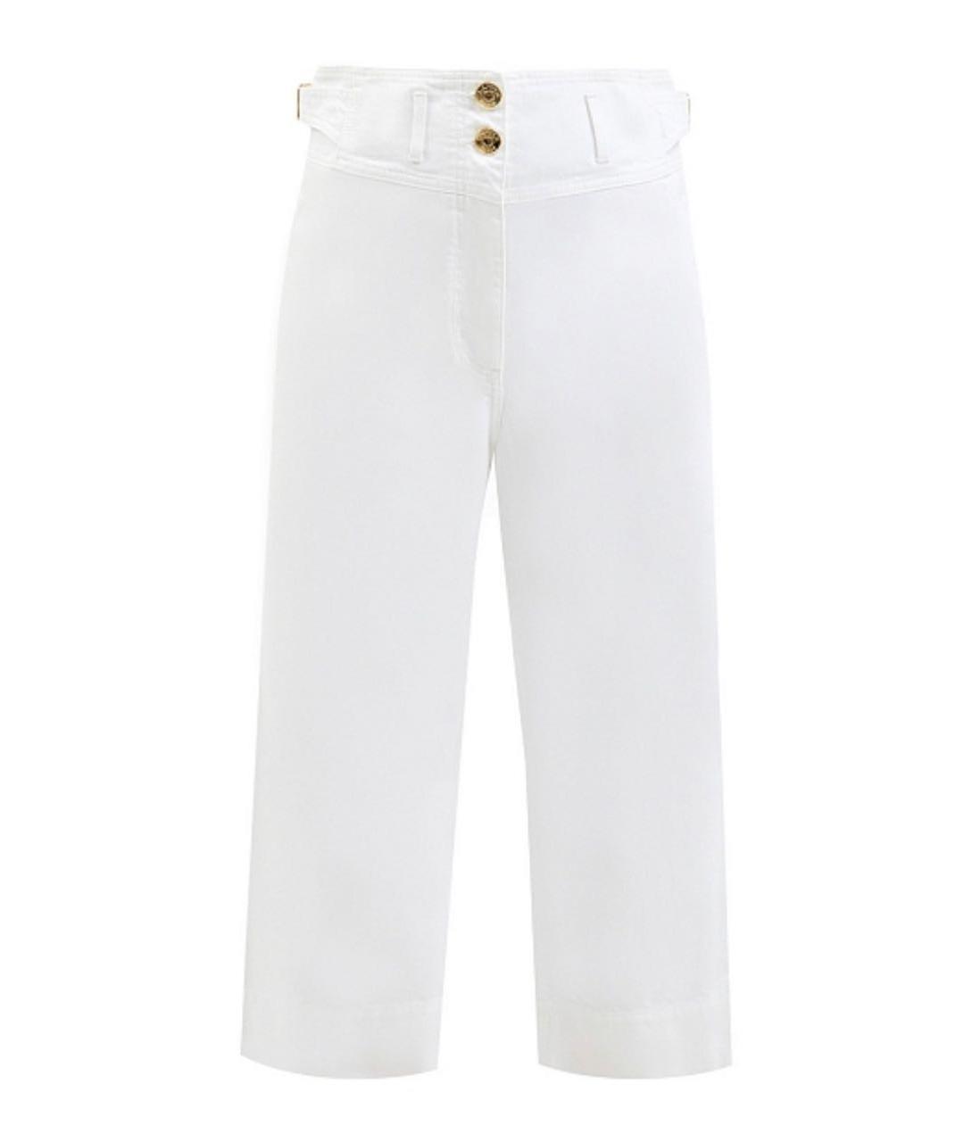 LANVIN Белые хлопковые прямые джинсы, фото 1