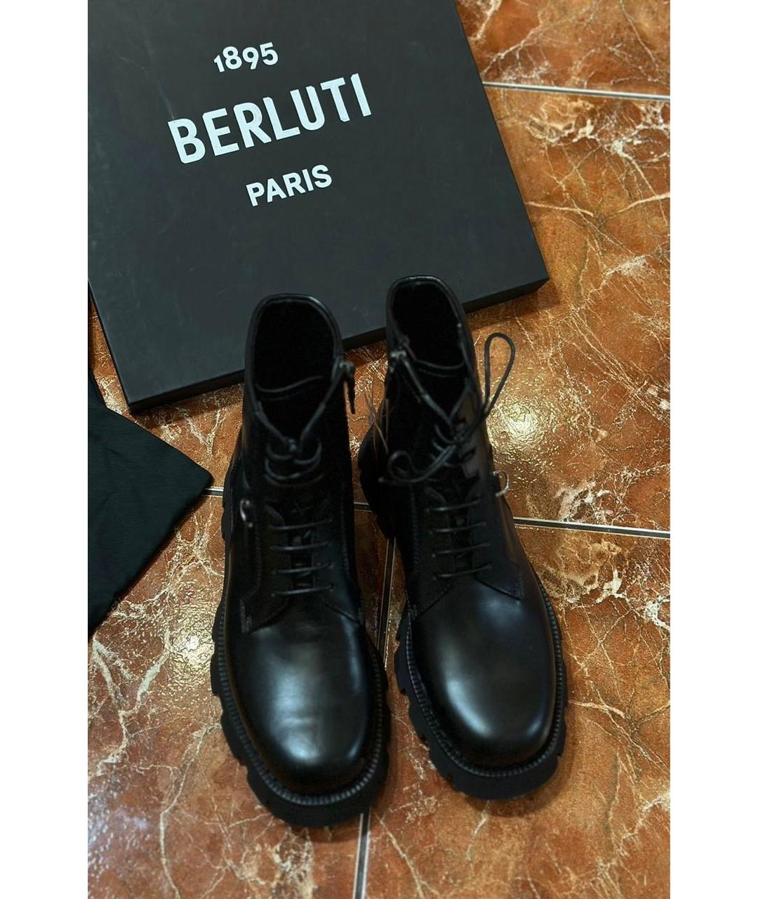 BERLUTI Черные кожаные высокие ботинки, фото 5